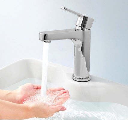 No Seepage Polishing Stainless Steel Basin Faucet Support Hot And Cold