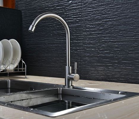 Brushed Polished Single Lever Basin Mixer Stainless Steel Single Cold Water Basin Tap