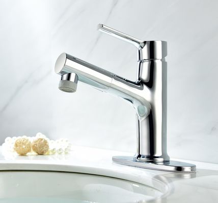 Brushed Nickel Surface Stainless Steel Basin Faucet Not Easy To Rust For Hotel