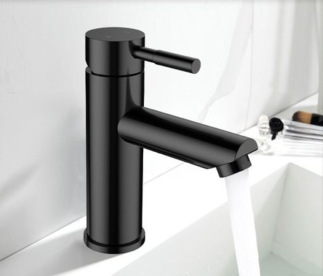 Lead Free Black Stainless Steel Basin Faucet Wear Resistant Customized Logo