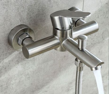 Ceramic Disc Stainless Steel Bath Faucet With 5.5 Inches Spout Reach