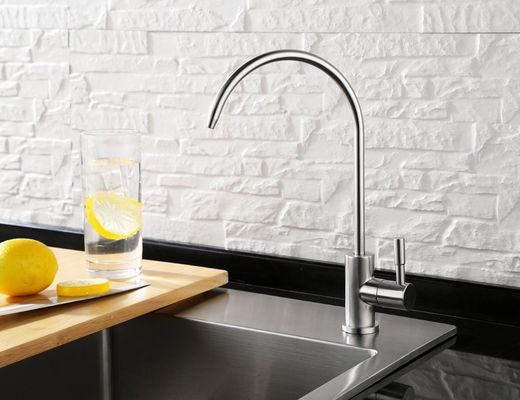Polished Brushed Stainless Steel Kitchen Faucets Not Easy To Rust Long Life
