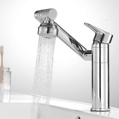 ODM 360 Degree Swivel Gold Shower Fixtures Single Handle Sink Faucet Lead Free