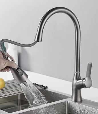Polished Brushed Telescopic Dish Washing Faucet Safe Lead Free Preservative