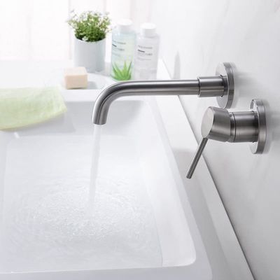 Lead Free Wall Mount Bathroom Basin Faucet Corrosion Dirt Resistance